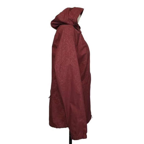 Athleta Drizzle Rain Shell Jacket Cherrywood Red Wallflower Sz Medium - Picture 4 of 12